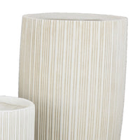 Keyan Accent Planter Set of 3, White Resin, Cylindrical Narrow Base -BM331074