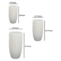 Keyan Accent Planter Set of 3, White Resin, Cylindrical Narrow Base -BM331074