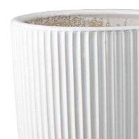 Lyna Accent Planter Set of 2, White Ceramic, Vertical Ribbed Texture -BM331077