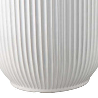 Lyna Accent Planter Set of 2, White Ceramic, Vertical Ribbed Texture -BM331077