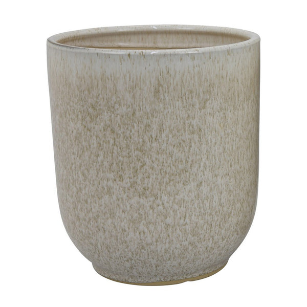 Lyna Accent Planter Set of 2, White Gray Ceramic Smooth Glossy Texture -BM331078