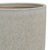 Lyna Accent Planter Set of 2, White Gray Ceramic Smooth Glossy Texture -BM331078