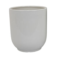 Lyna Accent Planter Set of 2, White Ceramic, Smooth Glossy Texture -BM331079