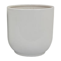 Lyna Accent Planter Set of 2, White Ceramic, Smooth Glossy Texture -BM331079