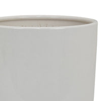 Lyna Accent Planter Set of 2, White Ceramic, Smooth Glossy Texture -BM331079