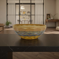 Lione Decorative Bowl, Glossy Brown and Gray Glazed Ceramic, 16 Inch -BM331082