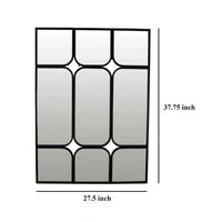 Doja Accent Mirror, Black Metal, 9 Panes with Rounded Corners, 28 x 38 -BM331085