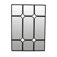 Doja Accent Mirror, Black Metal, 9 Panes with Rounded Corners, 28 x 38 -BM331085