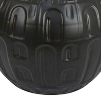 Sheena Vase, Black Ceramic, Narrow Mouth and Embossed Pattern, 10 Inch -BM331090