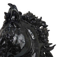 Alexis Horse Head Tabletop Sculpture, Detailed Black Resin, 25 Inch -BM331091