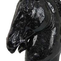 Alexis Horse Head Tabletop Sculpture, Detailed Black Resin, 25 Inch -BM331091