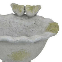 Ivina Bird Feeder Bird Bath, Gray and Green, Decorative, 12 Inch -BM331092