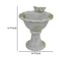 Ivina Bird Feeder Bird Bath, Gray and Green, Decorative, 12 Inch -BM331092