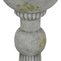 Ivina Bird Bath Feeder, Gray and Green, Cute Decorative, 16 Inch -BM331093