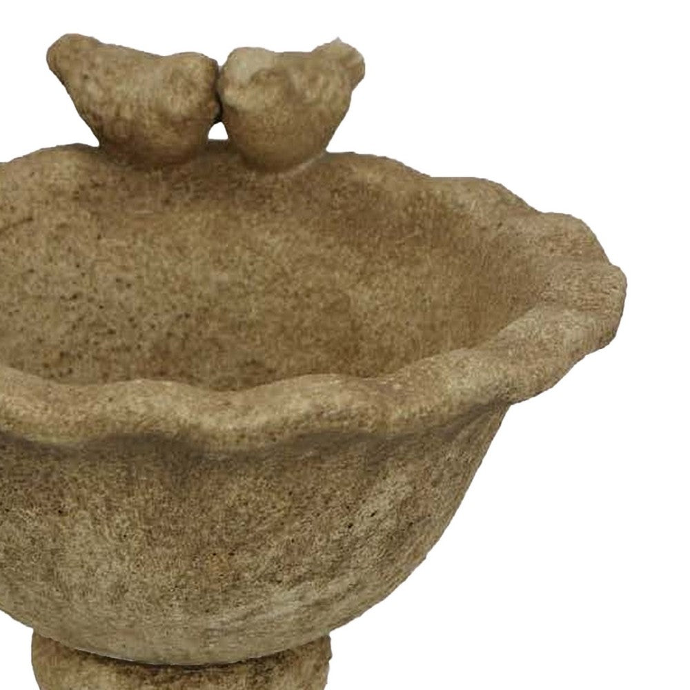 Ivina Bird Bath Feeder, Brown Terracotta, Cute Decorative, 12 Inch -BM331094