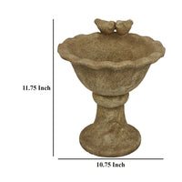 Ivina Bird Bath Feeder, Brown Terracotta, Cute Decorative, 12 Inch -BM331094