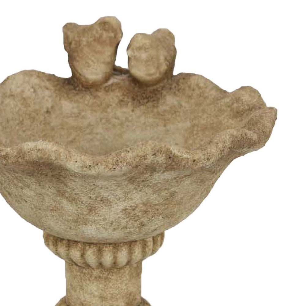 Ivina Bird Bath Feeder, Brown Terracotta, Cute Decorative, 16 Inch -BM331095