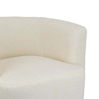 Selvi Swivel Accent Chair, Extra Soft Cushioning, Round, White Fabric -BM331096