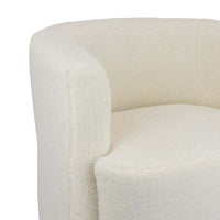 Selvi Swivel Accent Chair, Extra Soft Cushioning, Round, White Fabric -BM331096