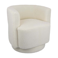 Selvi Swivel Accent Chair, Extra Soft Cushioning, Round, White Fabric -BM331096
