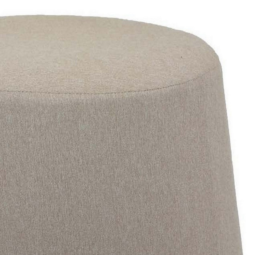 Santo Ottoman, Light Gray Linen, Modern Gumdrop Silhouette 22 Inch -BM331107