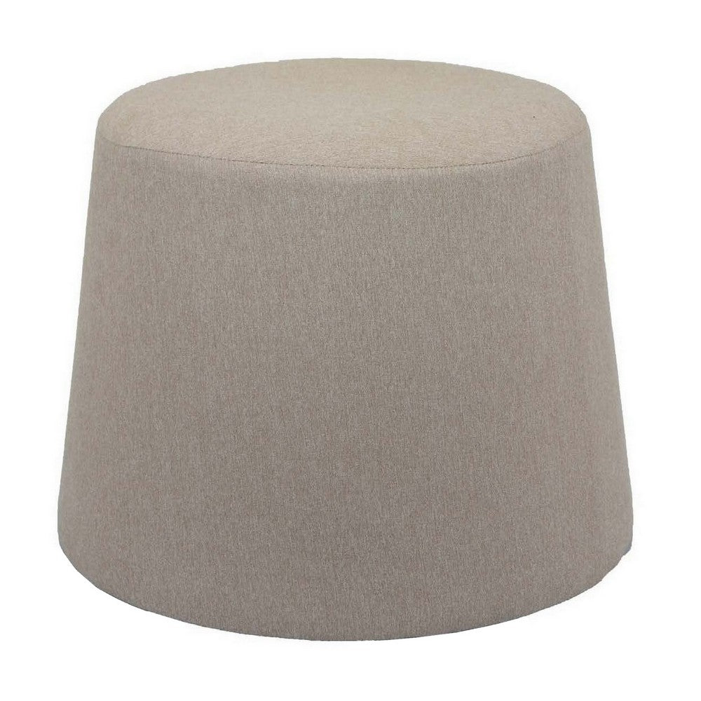 Santo Ottoman, Light Gray Linen, Modern Gumdrop Silhouette 22 Inch -BM331107