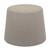 Santo Ottoman, Light Gray Linen, Modern Gumdrop Silhouette 22 Inch -BM331107