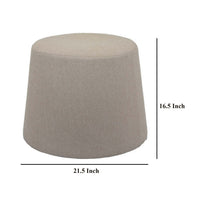 Santo Ottoman, Light Gray Linen, Modern Gumdrop Silhouette 22 Inch -BM331107