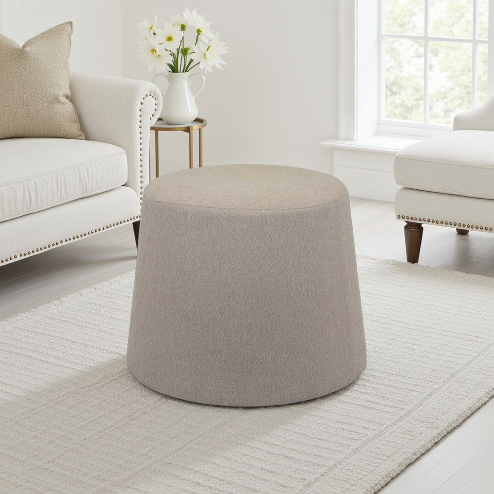 Santo Ottoman, Light Gray Linen, Modern Gumdrop Silhouette 22 Inch -BM331107