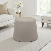 Santo Ottoman, Light Gray Linen, Modern Gumdrop Silhouette 22 Inch -BM331107