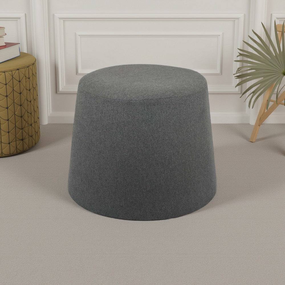 Santo Ottoman, Dark Gray Linen, Modern Gumdrop Silhouette 22 Inch -BM331108