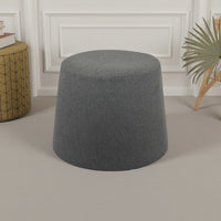 Santo Ottoman, Dark Gray Linen, Modern Gumdrop Silhouette 22 Inch -BM331108