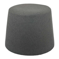 Santo Ottoman, Dark Gray Linen, Modern Gumdrop Silhouette 22 Inch -BM331108
