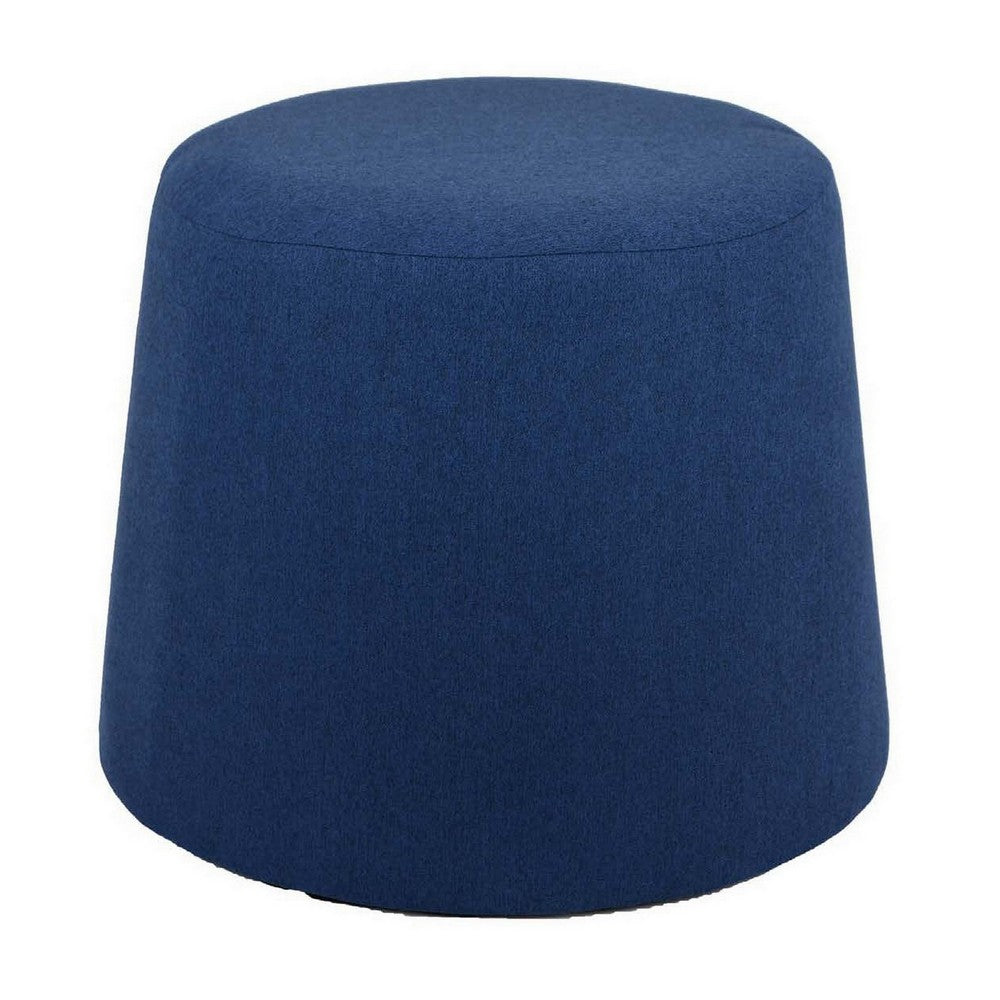 Santo Ottoman, Dark Blue Linen, Modern Gumdrop Silhouette 22 Inch -BM331109
