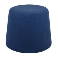 Santo Ottoman, Dark Blue Linen, Modern Gumdrop Silhouette 22 Inch -BM331109