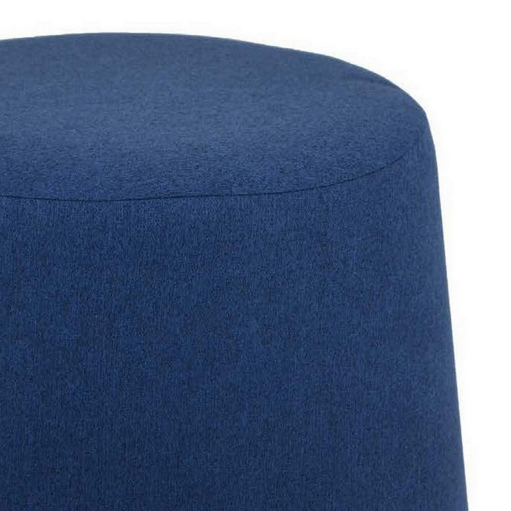 Santo Ottoman, Dark Blue Linen, Modern Gumdrop Silhouette 22 Inch -BM331109