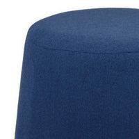 Santo Ottoman, Dark Blue Linen, Modern Gumdrop Silhouette 22 Inch -BM331109