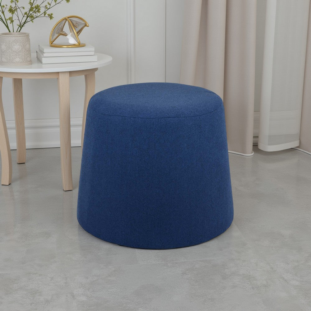 Santo Ottoman, Dark Blue Linen, Modern Gumdrop Silhouette 22 Inch -BM331109