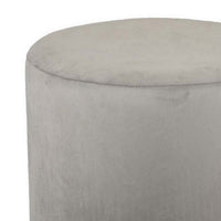 Mindy Ottoman, Light Gray Velvet and Gold Metal Base, Round 19 Inch -BM331110