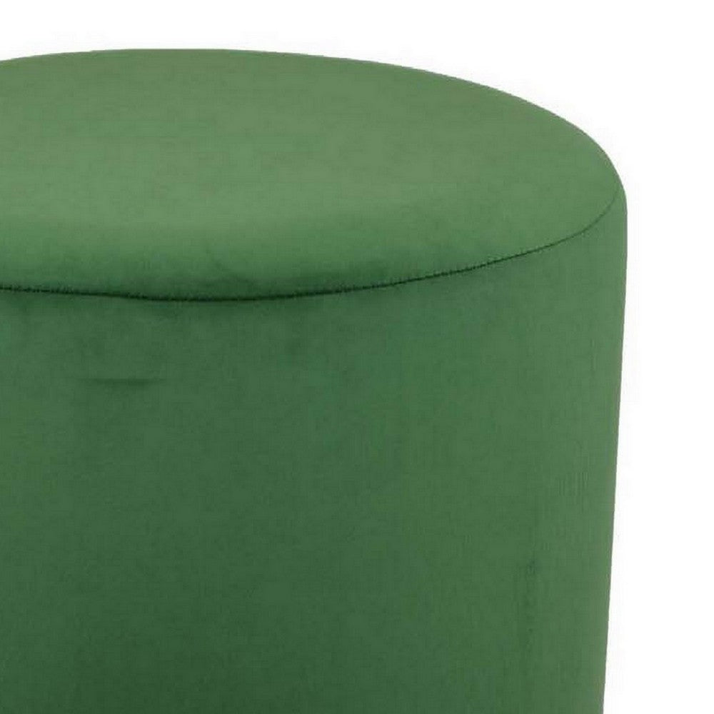Mindy Ottoman, Light Green Velvet and Gold Metal Base, Round 19 Inch -BM331111