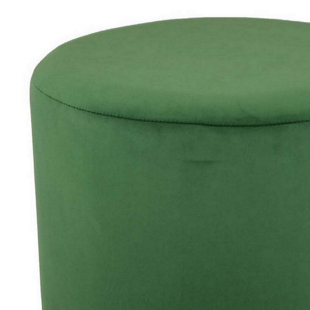 Mindy Ottoman, Light Green Velvet and Gold Metal Base, Round 19 Inch -BM331111