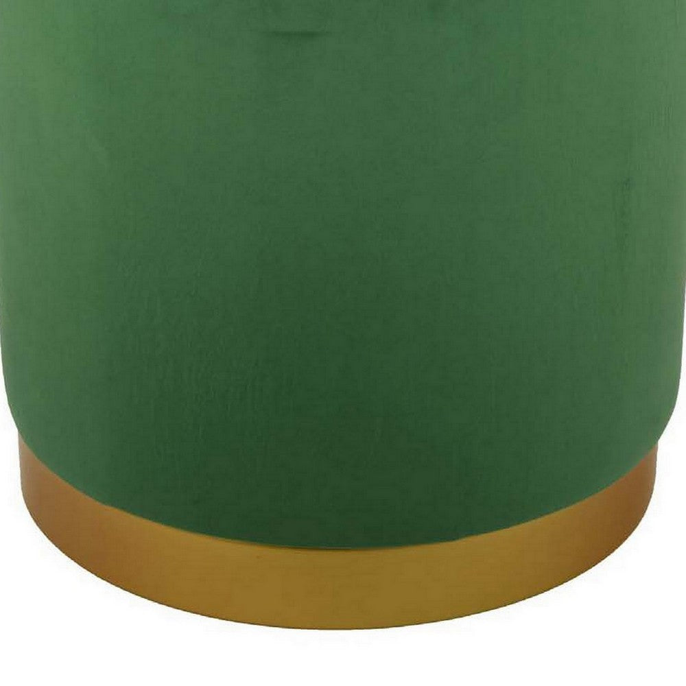Mindy Ottoman, Light Green Velvet and Gold Metal Base, Round 19 Inch -BM331111