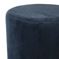 Mindy Ottoman, Dark Blue Velvet and Gold Metal Base, Round 19 Inch -BM331112