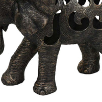 Lizza Elephant Tabletop Decor, Detailed Cut Out Bronze Resin, 17 Inch -BM331113