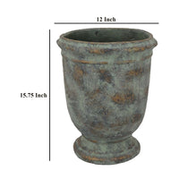 Kasa Accent Planter, Green Terracotta, Subtle Mottled Texture, 16 Inch -BM331115