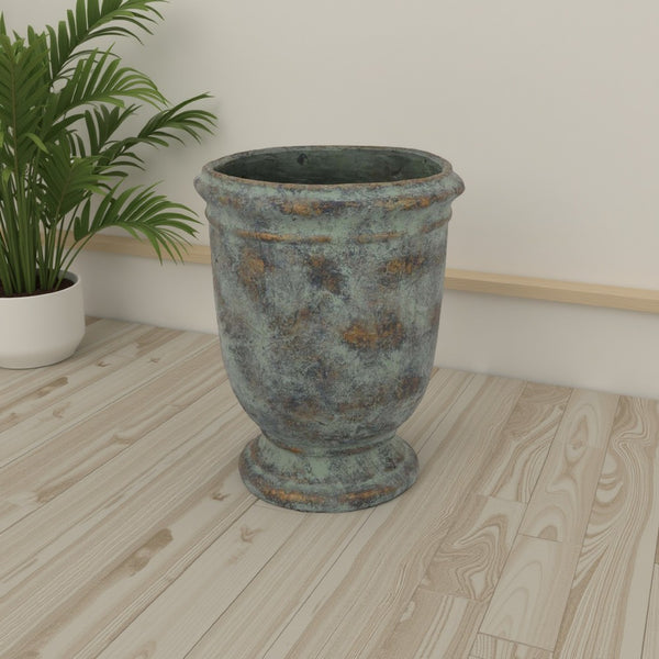 Kasa Accent Planter, Green Terracotta, Subtle Mottled Texture, 16 Inch -BM331115
