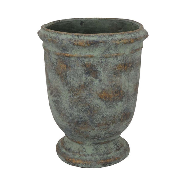 Kasa Accent Planter, Green Terracotta, Subtle Mottled Texture, 16 Inch -BM331115