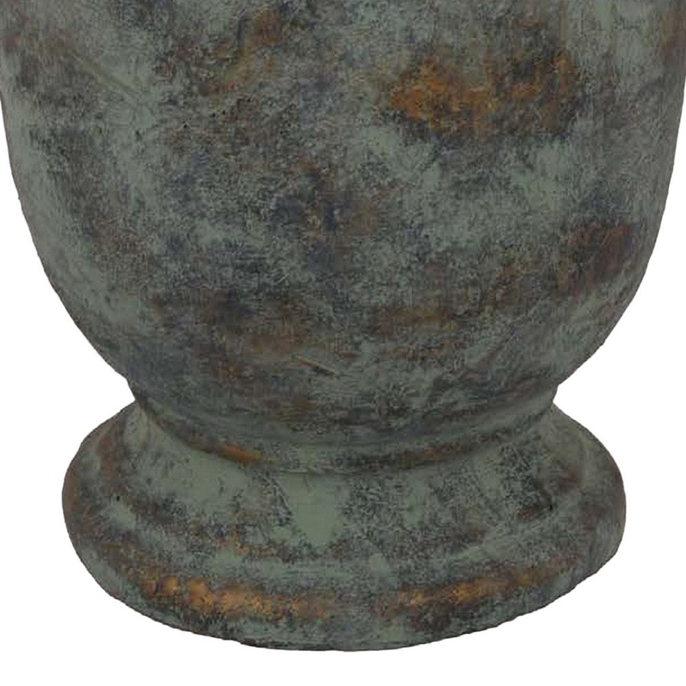 Kasa Accent Planter, Green Terracotta, Subtle Mottled Texture, 20 Inch -BM331116