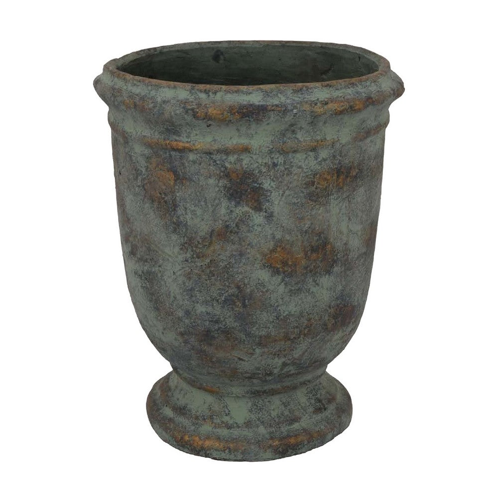 Kasa Accent Planter, Green Terracotta, Subtle Mottled Texture, 20 Inch -BM331116