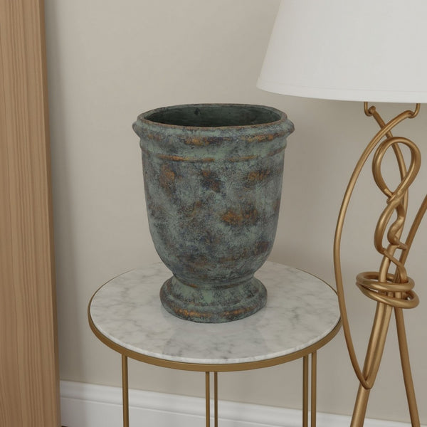 Kasa Accent Planter, Green Terracotta, Subtle Mottled Texture, 20 Inch -BM331116